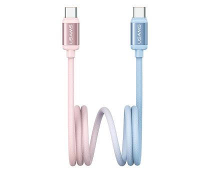 Kabel USAMS Kabel PD 60W USB-C/USB-C 1,2m niebiesko różowy